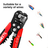 ▶ Pelacables autoajustable 3 en 1 herramienta automática de pelado de cables | Cortador de cables de 10-24 AWG para corte de cables eléctricos, herramienta de prensado KAIWEETS -