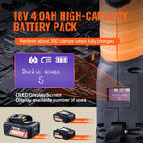 ▶ Herramienta de prensa para prensar tubos eléctricos de 18 V para tubos de cobre de 1/2 a 2 pulgadas, kit de herramientas de prensa con 6 mordazas de prensa Pro, 2 baterías de 4 AH,