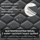 ▶ Fundas de piel de asiento delantero, a prueba de agua, protectoras, ajuste universal, para la mayoría de los autos, SUV y camionetas, color negro