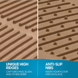 ▶ Tapetes Alfombrillas de Piso para Coches, Camiones, SUV, 3 Piezas para Todo Tipo de Clima con diseño de Ajuste Universal, Alfombrillas duraderas con Bordes de Captura, Alfombrillas de Goma