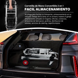 Carro y Carro Plegable Convertible 3 en 1, Caro de Aluminio Portátil con 2 Ruedas Giratorias, Adecuado para Equipaje, Mudanzas, Uso en Oficina, Viajes, Capacidad de Carga 300 Libras