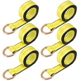 ▶ Paquete de 6 correas de remolque de 2 pulgadas x 8.2 pies con anillo en D para elevación de ruedas, camión de auxilio, remolque, remolque, de 2 pulgadas x 8.2 pies