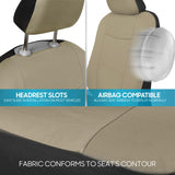 ▶ Juego Completo de Fundas para Asiento de Auto, en Color Beige, Fundas para Asiento de Banco Dividido Delantero y Trasero, fácil de Instalar, para automóviles, Camiones, Furgonetas, SUV.