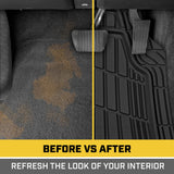 ▶ CATERPILLAR Tapetes Alfombrillas de goma Cat para todo tipo de clima, para coche, camión, SUV y furgoneta, protección total, ribete duradero para adaptarse a revestimientos resistentes, sin olor, negro, número de modelo: CAMT-1004-BK