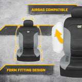 ▶ Cubiertas de Asientos Negros para Asientos Delanteros, Protectores de Asientos con molduras de Panal Grises Cubras de Asiento automotriz para Autos Camiones y SUV (Juego de 2) -  Caterpillar Flexfit