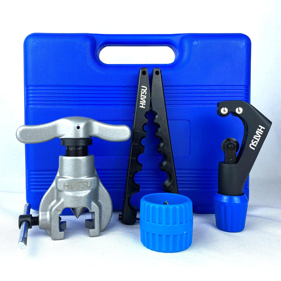 ▶ Herramientas profesionales de abocinamiento – Juego de herramientas de abocinamiento HVAC de alta resistencia con herramienta de abocinamiento de cobre para tubos de 1/4-3/4 pulgadas