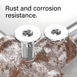NACX - Tornillos de cabeza plana M1.6 x 6 mm, tornillos avellanados, tornillos de cabeza hexagonal, unidad de enchufe Allen, acero inoxidable 18-8 (304), 300 unidades