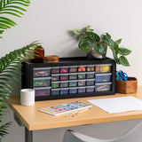 ▶  Organizador de Tornillos, Gabinete de 26 Cajones, Almacenamiento de Cajones de Plástico para Manualidades, Piezas Pequeñas, Tuercas y Herramientas, Pasatiempos de Arte de Scrapbook - Negro