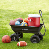Gorilla Carts GOR4PS Poly Garden Dump Cart with Steel Frame and 10-in. Pneumatic Tires, 600-Pound Capacity, Black