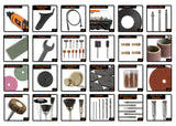 WEN 23190 - Herramienta giratoria de agarre constante de velocidad variable de 1,3 amperios con kit de accesorios de 190 piezas, eje flexible y estuche de transporte, multicolor