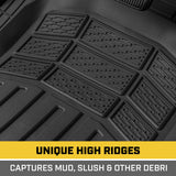 ▶ CATERPILLAR Tapetes Alfombrillas de Goma para el Piso de camión, para Coche, camión, SUV, Furgoneta, Todo Tipo de Clima, protección Total, revestimientos duraderos, Resistentes sin Olor