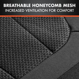 ▶ Juego completo de fundas de asiento de coche CarXs FreshMesh con detalles en color carbón: fundas de malla para asientos delanteros con protector de asiento trasero dividido, fundas interiores para automóviles, furgonetas y SUV