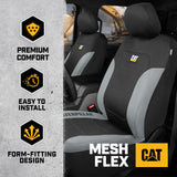 ▶ Cubiertas de Asientos Negros para Asientos Delanteros, Protectores de Asientos con molduras de Panal Grises Cubras de Asiento automotriz para Autos Camiones y SUV (Juego de 2) -  Caterpillar Flexfit