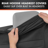 ▶ Juego completo de fundas de asiento de coche CarXs FreshMesh con detalles en color carbón: fundas de malla para asientos delanteros con protector de asiento trasero dividido, fundas interiores para automóviles, furgonetas y SUV