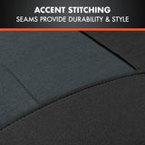 ▶Juego completo de fundas de asiento de coche gris carbón, fundas de asiento delantero de dos tonos para automóviles con funda de asiento trasero dividida, cubiertas interiores de automóviles para camiones, SUV, furgonetas y automóviles