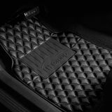 ▶ Tapetes de Cuero sintético para Coche, Resistentes, Estampado de Diamante, Patrón Diamante