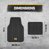 ▶ CATERPILLAR Tapetes  Juego completo de alfombrillas delanteras y traseras para automóviles, para todo tipo de clima, resistente y de ajuste universal, accesorios de goma para camiones y automóviles,