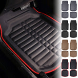 ▶ Tapetes de Cuero sintético para Coche, Resistentes, Rojo/Negro