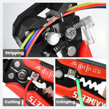 ▶ Pelacables autoajustable 3 en 1 herramienta automática de pelado de cables | Cortador de cables de 10-24 AWG para corte de cables eléctricos, herramienta de prensado KAIWEETS -