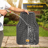 ▶ CATERPILLAR Tapetes  Juego completo de alfombrillas delanteras y traseras para automóviles, para todo tipo de clima, resistente y de ajuste universal, accesorios de goma para camiones y automóviles,