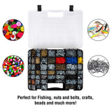 ▶  Funda de almacenamiento portátil con cerraduras seguras y 55 compartimentos pequeños para herramientas, tornillos, pernos, tuercas, clavos, abalorio, joyas y más por Black