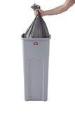 Rubbermaid Commercial Untouchable Trash Can with Swing Lid Combo, 23-Gallon, Rectangular, Gray,