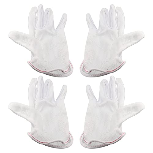 Othmro Guantes antiestáticos blancos con diseño de rayas de dedo completo antiestático, 8 pares