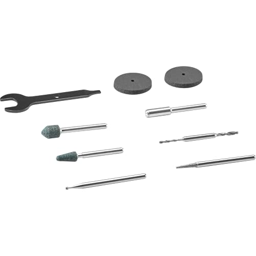 ▶ DREMEL- Kit de accesorios de herramientas rotativas para grabado de vidrio, juego de 8 piezas, incluye piedras de molienda, disco de pulido y broca de diamante