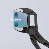 ▶ KNIPEX Cobra® XS Llave para tubos y tenaza para bombas de agua gris atramentado, superficie rugosa y en relieve 100 mm (cartulina autoservicio/blíster) 87 00 100 BK