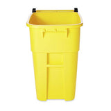 ▶ Rubbermaid Commercial Products BRUTE Rollout Waste/Utility Container, 50-gallon, Yellow