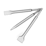 ▶ Juego de broca cinceles para taladro de martillo, juego de brocas para martillo giratorio, 3 piezas, incluyendo cincel de punta, cinceles planos, cinceles con manivela con funda de transporte