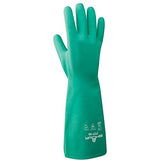 ▶ Guantes resistentes a los productos químicos de nitrilo sin forro, talla grande (12 pares), Verde claro, Large