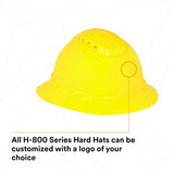 ▶ 3M Sombrero duro de ala completa H-802V-UV, suspensión amarilla de trinquete de 4 puntos, ventilado, con Uvicator