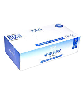 Guantes De Nitrilo Azul Libre de Látex Sin Polvo desechable resistente antiadherente uso industrial alto rendimiento ideal para cocinar pack de 100 piezas (Large)