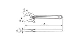 Bahco BAH9029RTUS Ergo - Llave ajustable de boca grande, boca ancha con mango de goma, 6 pulgadas, acabado fosfato negro