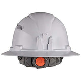▶ KLEIN TOOLS  Casco Duro, Ligero, Estilo de ala Completa ventilada, Acolchado, autoabsorbente, Resistente al Olor, Color Blanco