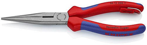 ▶ KNIPEX- Alicates de punta larga con cortador (8 pulgadas, mango cómodo)