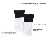 ▶Guantes de  Soldador Spot TIGNO Guantes de Soldadura Sensibles Suaves 30 cm (12") Guantes de Piel de Cabra Guantes de Soldadura de Manguitos de Cuero Peso Ligero y ampliamente Utilizado