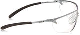 ▶ Silium Safety Eyewear with Silver Metal + TPE Semi-Rimless Frame and Clear Lens