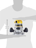 ROUTERS DEWALT DW618PK Juego de Fresadora y Rebajadora de Velocidad Variable y Base Fija, 12 A, 1 1/4 Hp