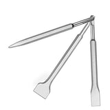 ▶ Juego de broca cinceles para taladro de martillo, juego de brocas para martillo giratorio, 3 piezas, incluyendo cincel de punta, cinceles planos, cinceles con manivela con funda de transporte