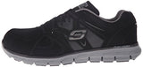 ▶ SKECHERS, Zapatos de Trabajo para Hombre, Synergy Ekron 77068, Negro/Carbón, 27 Ancho Medio