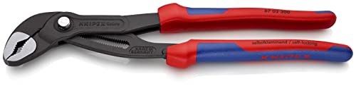▶ KNIPEX Cobra Tenaza para Bombas de Agua Hightech Atramentado con Fundas en Dos Componentes, 300 mm, color gris