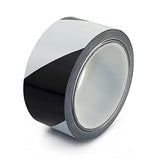 ▶ Cinta De Advertencia De Cinta De Peligro - 40 m X 80 mm - Cinta De Barrera De Marcado Adhesivo Pet, Rollo De Cintas De Seguridad - Marcado De Carril + Distanciamiento Social,Black and White