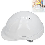▶ Casco de Ventilación ABS Blanco Casco de Trabajo con Tapa Protectora Ventilada para Ingeniería de Obras Construcción de Ferrocarriles