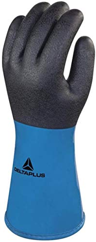 ▶ Guantes resistentes a los productos químicos  Resistente al desgaste de baja temperatura Frío Protección Producción impermeable Killing Guantes pescado Trabajo Seguro anti-química del espesamiento del invierno de caucho nitrilo