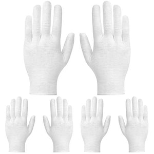 Paxcoo 3 pares guantes blancos de algodón para mano seca cosmética hidratante monedas joyería inspección Spa – tamaño mediano