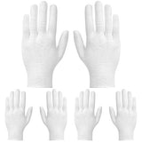 Paxcoo 3 pares guantes blancos de algodón para mano seca cosmética hidratante monedas joyería inspección Spa – tamaño mediano