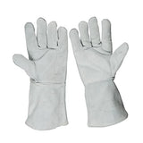 ▶ Guantes de soldador sensibles suaves Guantes de soldadura de espuma de doble capa Guantes de cuero Guantes de soldador wear-resistant, anti-scalding, flame