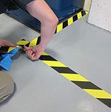 Cinta de seguridad de advertencia de peligro, color negro y amarillo, 5 cm x 16,5 m